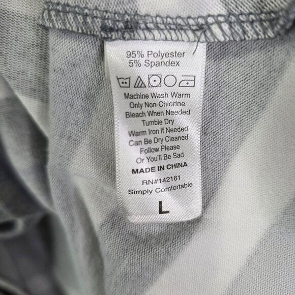 Womens LuLaRoe Gray & White Striped Emily Dress Long Sleeve V Neck Stretch L - Picture 4 of 8